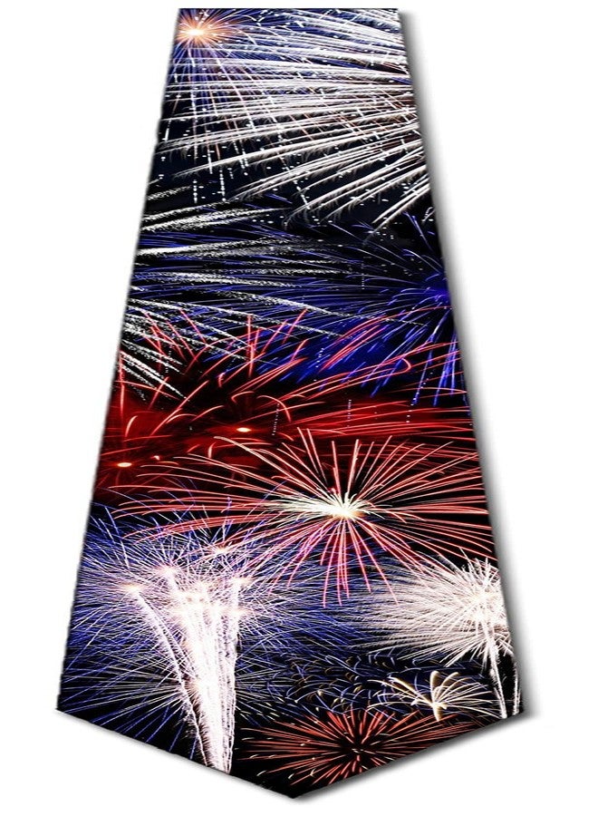 Three Rooker Fireworks Necktie 4th of July Patriotic Ties - Image 4